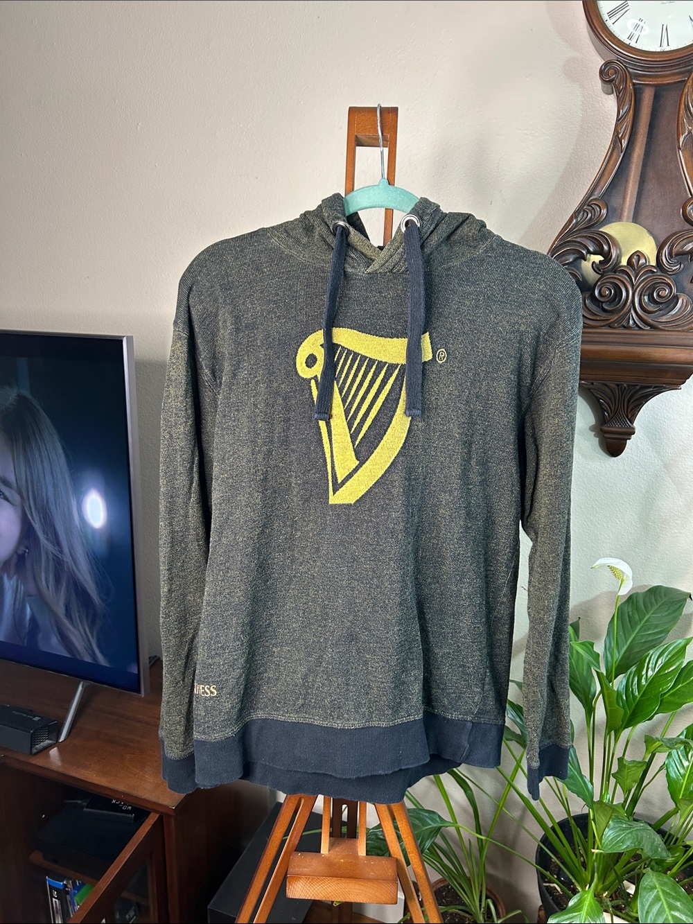 Guinness Charcoal Grey Hoodie with Yellow Harp Logo